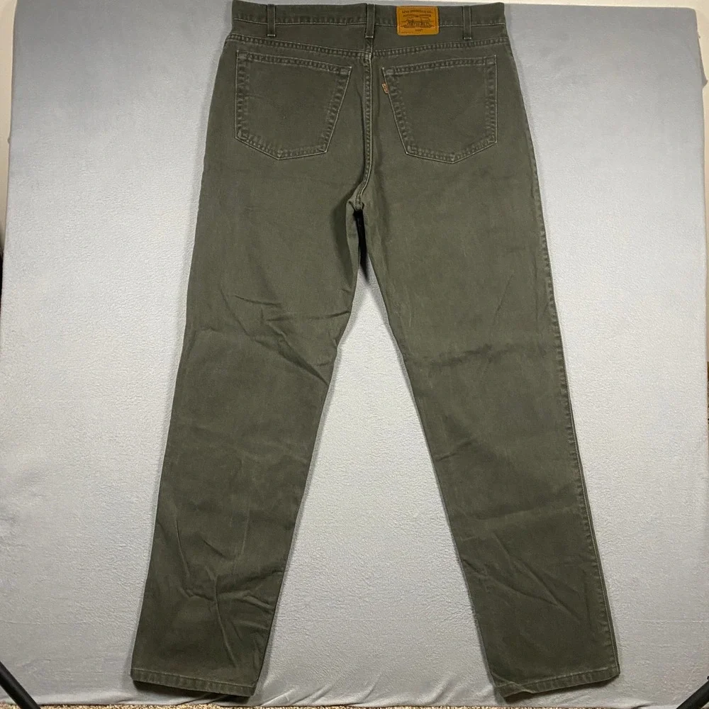 Vintage Levi's 540 Relaxed Fit Jeans Mens 38x34 Olive Green Brown Tab USA Made